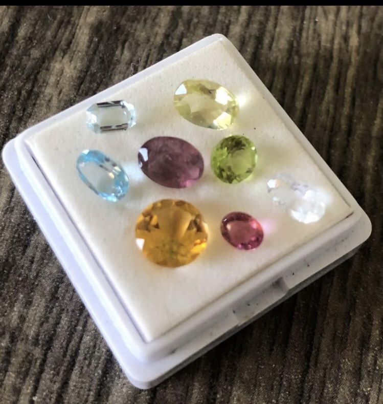 Beautiful Lot Of Gemstones 5 TCW Loose Amethyst Citrine Aquamarine Tourmaline & Others