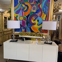 Console White Lacquer 4 doorWe are located at 2811 East Bell road. Another Time Around Furniture.