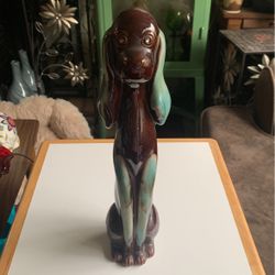 Vintage MCM Dog 13” Statue Stickered RIES