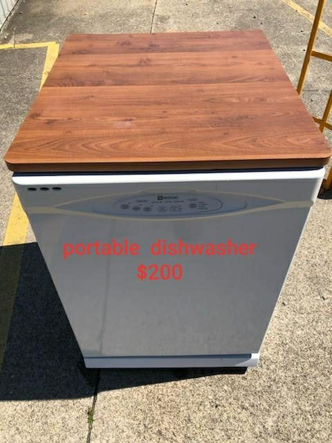 Portable maytag dishwasher with top cutting board