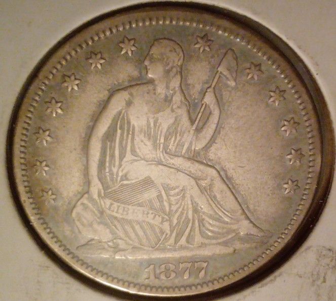 1877 CC Seated Liberty Half Dollar