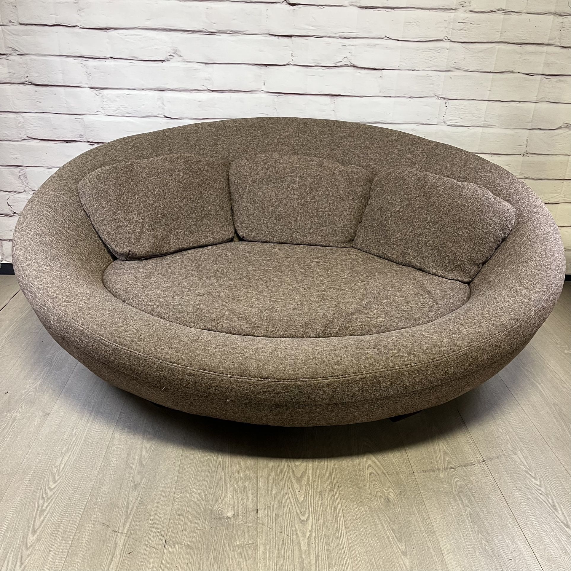Brown Round Oval Sofa Couch