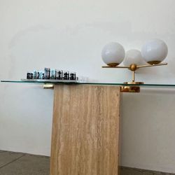 Travertine Console Table