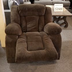 Brand New Brown Faric Manual Reclining Chair