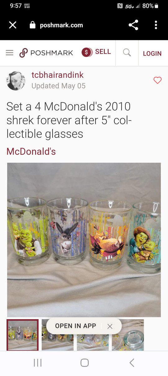 Shrek Collectable Glasses 