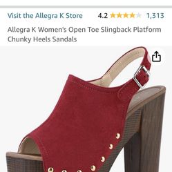 Red Chunky Vegan Suede Shoes Near New