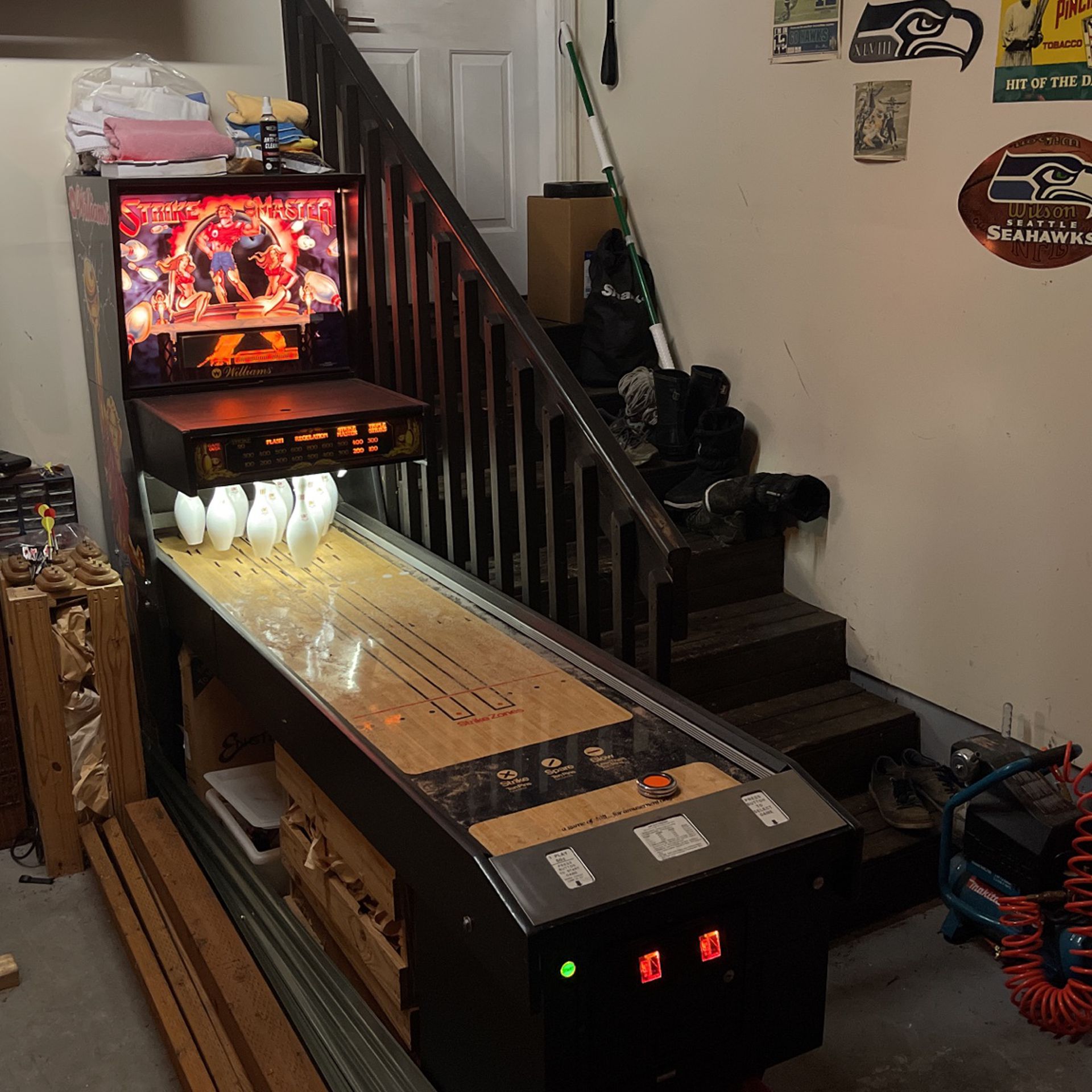 Strike Master Shuffleboard Bowling Arcade Game