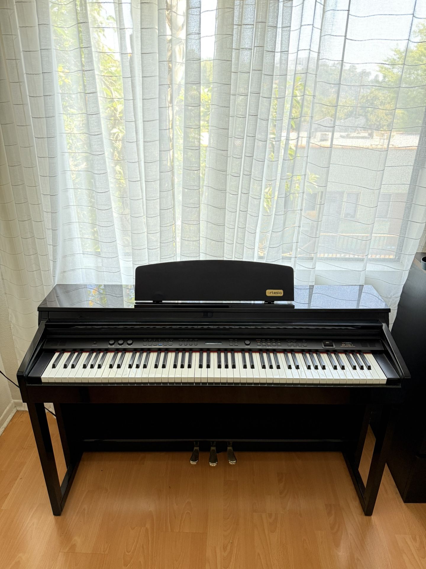 Artesia DP-150e Plus Digital Upright Piano Bundle | 88 Keys, Bluetooth & USB Connectivity, High Gloss Ebony