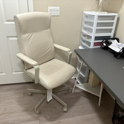 Cream adjustable height, office desk Chair 