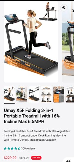 Umay X5F Folding 3-in-1 Treadmill