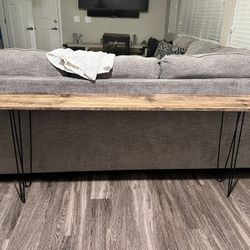 72” Rustic Sofa End Table 