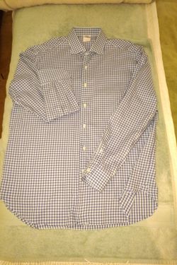 MEN'S CULTURATA CHECK PATTERN LONG SLEEVE TAILORED FIT ITALIAN SHIRT SZ XL