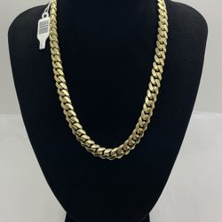 CUBAN CHAIN 10KT YG, 17” LENGHT, 9.1 MM, 105.2 GRAMS 