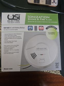 USI ELECTRIC IONIZATION SMOKE DETECTOR AND FIRE ALARM 