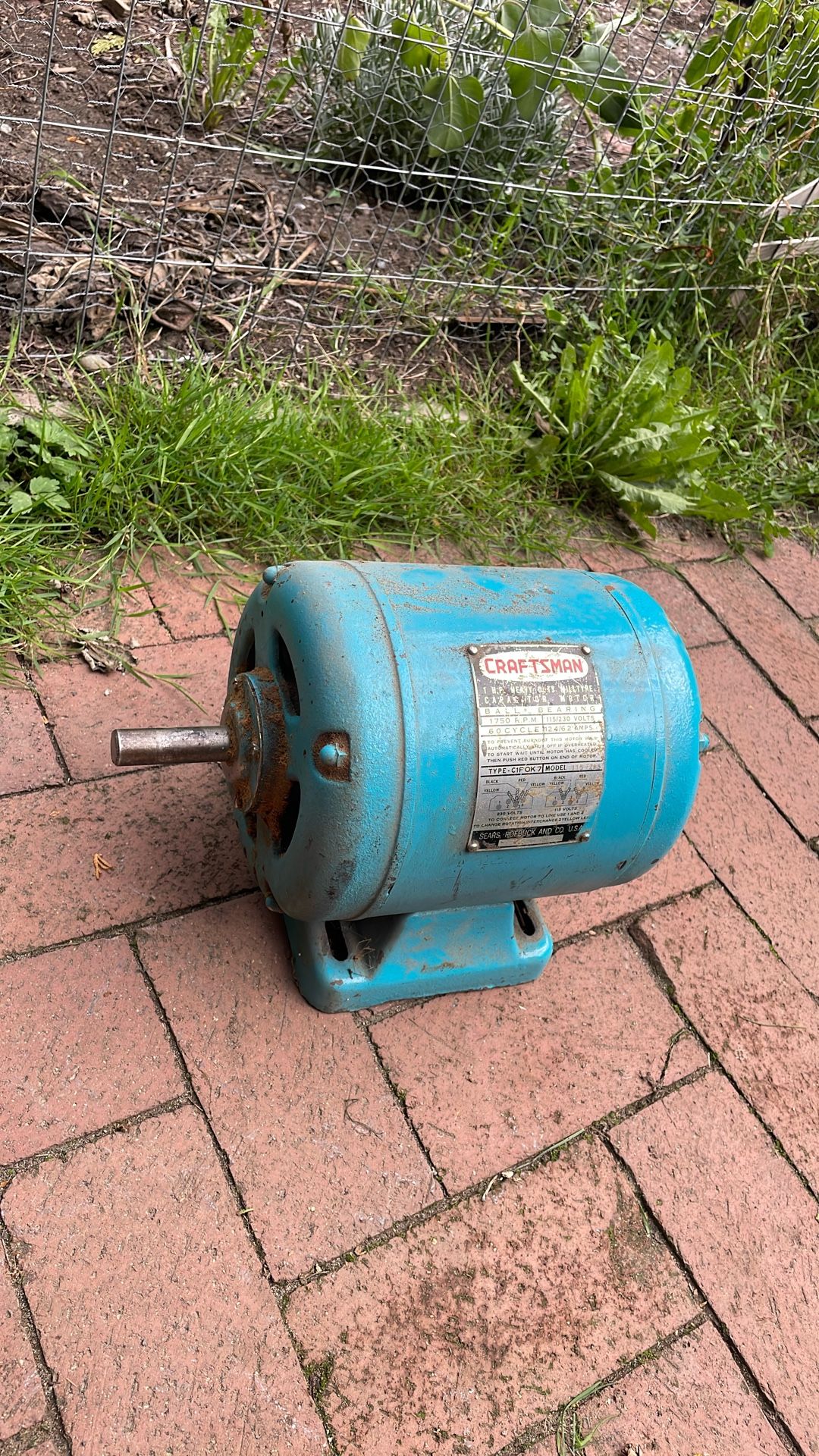 Craftsman Electric Motor. 1hp