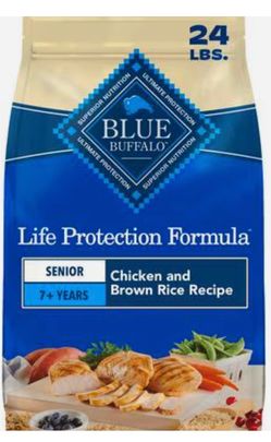 Blue Buffalo Life Protection Formula Senior Chicken & Brown Rice Recipe Dry Dog Food, 24-lb bag