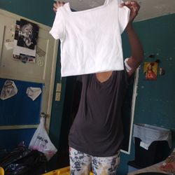 White Blouse Size Medium Seven To Eight