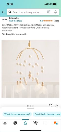 Felt Ball Bed Bell Mobile Crib Jewelry Creative Pendant Toy Wooden Wind Chime Nursery Decoration