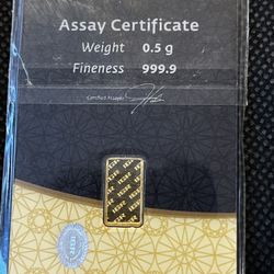 IGR 0.5 1/2 Gram Gold Bar 999.9 24k Gold