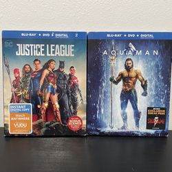 Justice League + Aquaman - Blu Ray + DVD Combo - Bundle - Like New - DC Comics