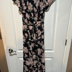 Lily Rose lace floral dress high low shorts medium Black And Pink Flowers