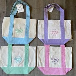 Pastel Colored Trader Joe's Tote Bags 