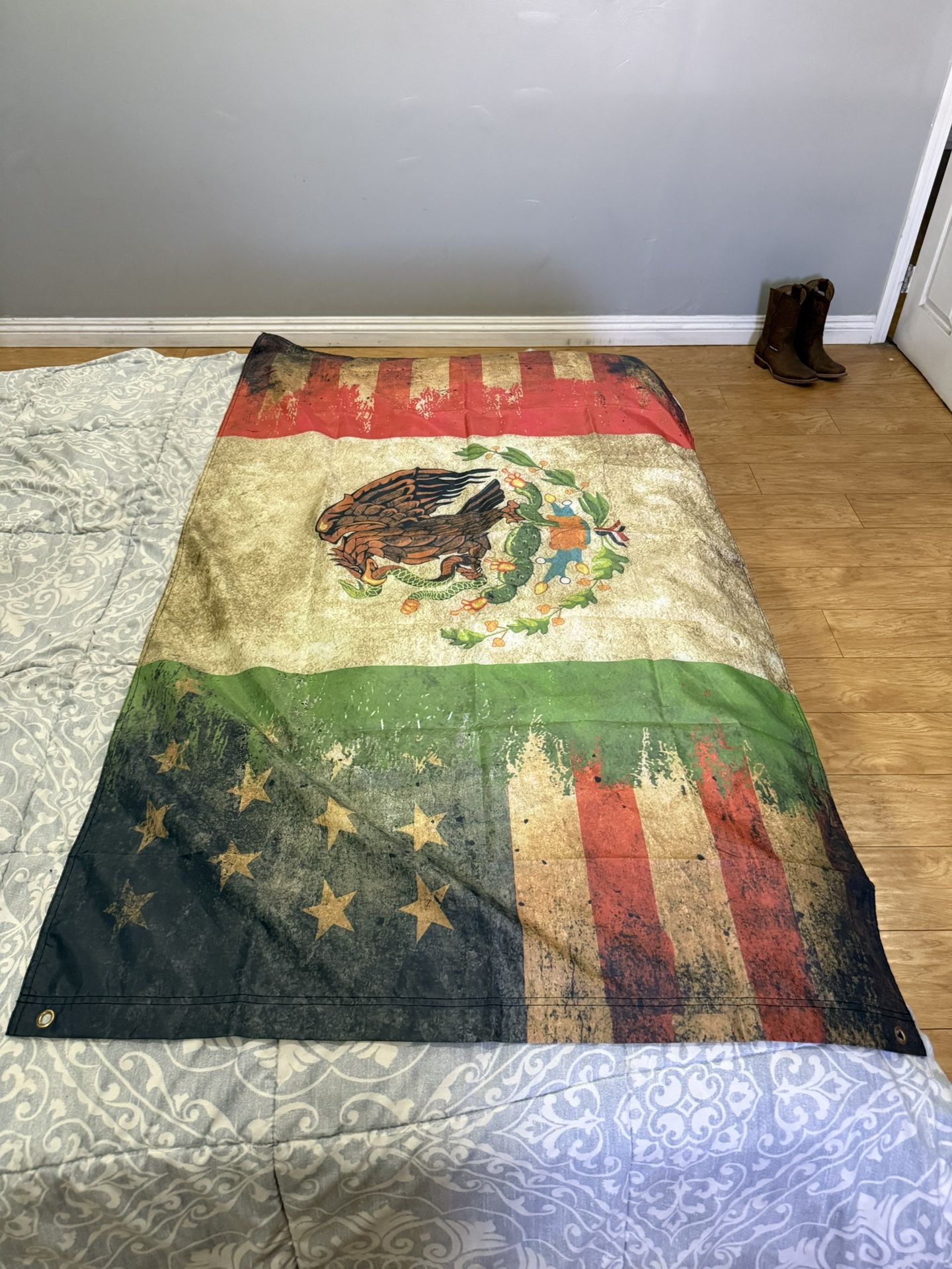 Mexican American Flag 3x5 Feet