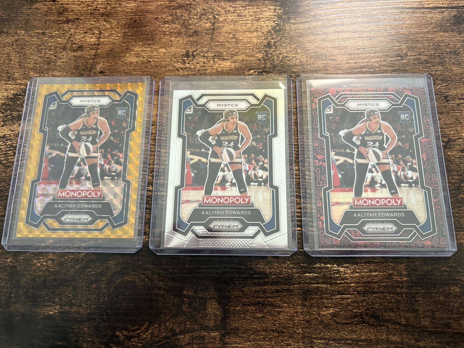 Aaliyah Edwards GOLD Prizm Rookie Card Plus 2 Other Cards