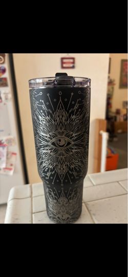 Mandala eye stainless steel tumbler