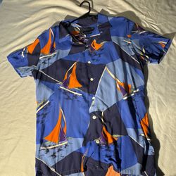 Polo Ralph Lauren Shirt Blue Button Down Boat Shirt Mens sz small *read descript