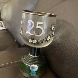 Vintage Austrian 25th Wedding Anniversary  Musician Crystal Wine Glass