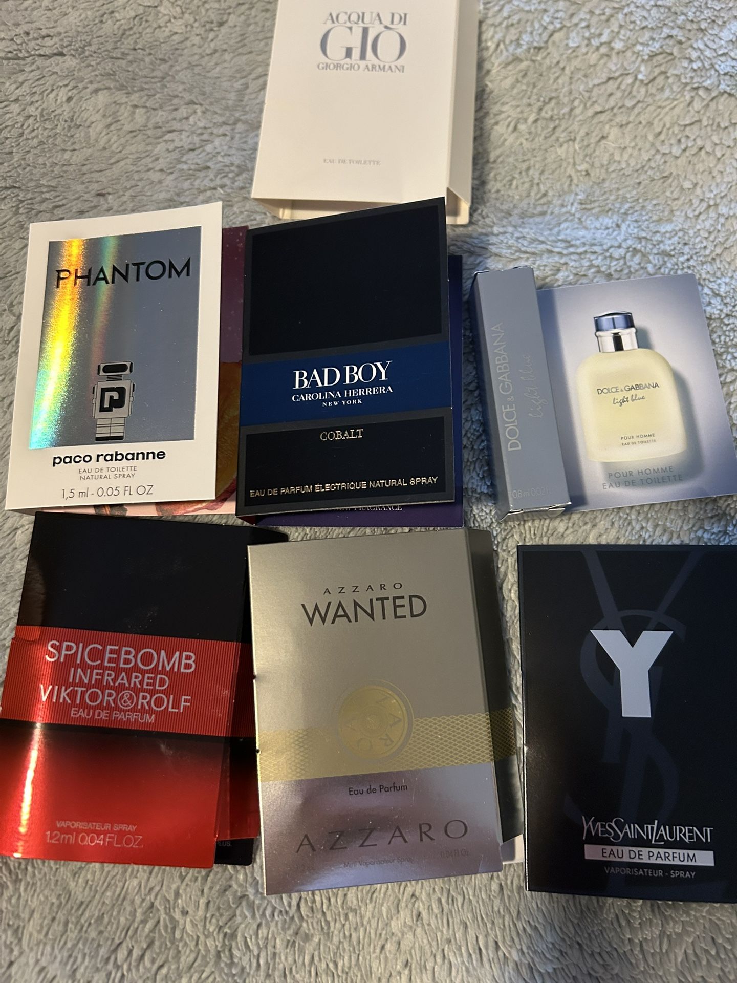 7 Mini Sample Cologne Bottles