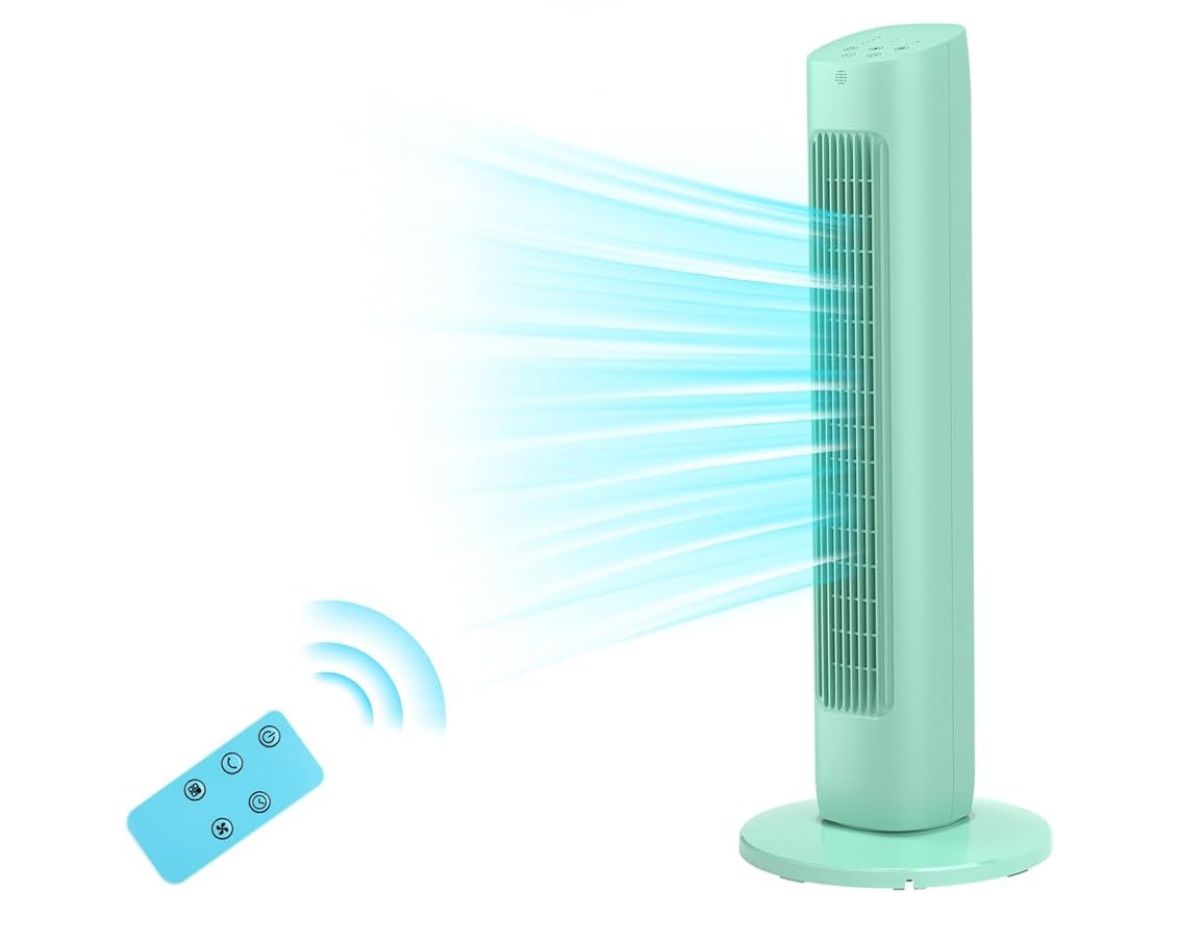 30” Tower Fan In (green,white, And Pink)