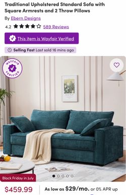 Teal sofa from wayfair need gone ASAP