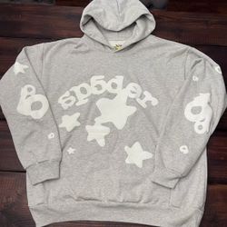 Gray Sp5der Hoodie 