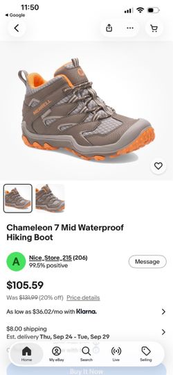 Merrell boys hiking shoes