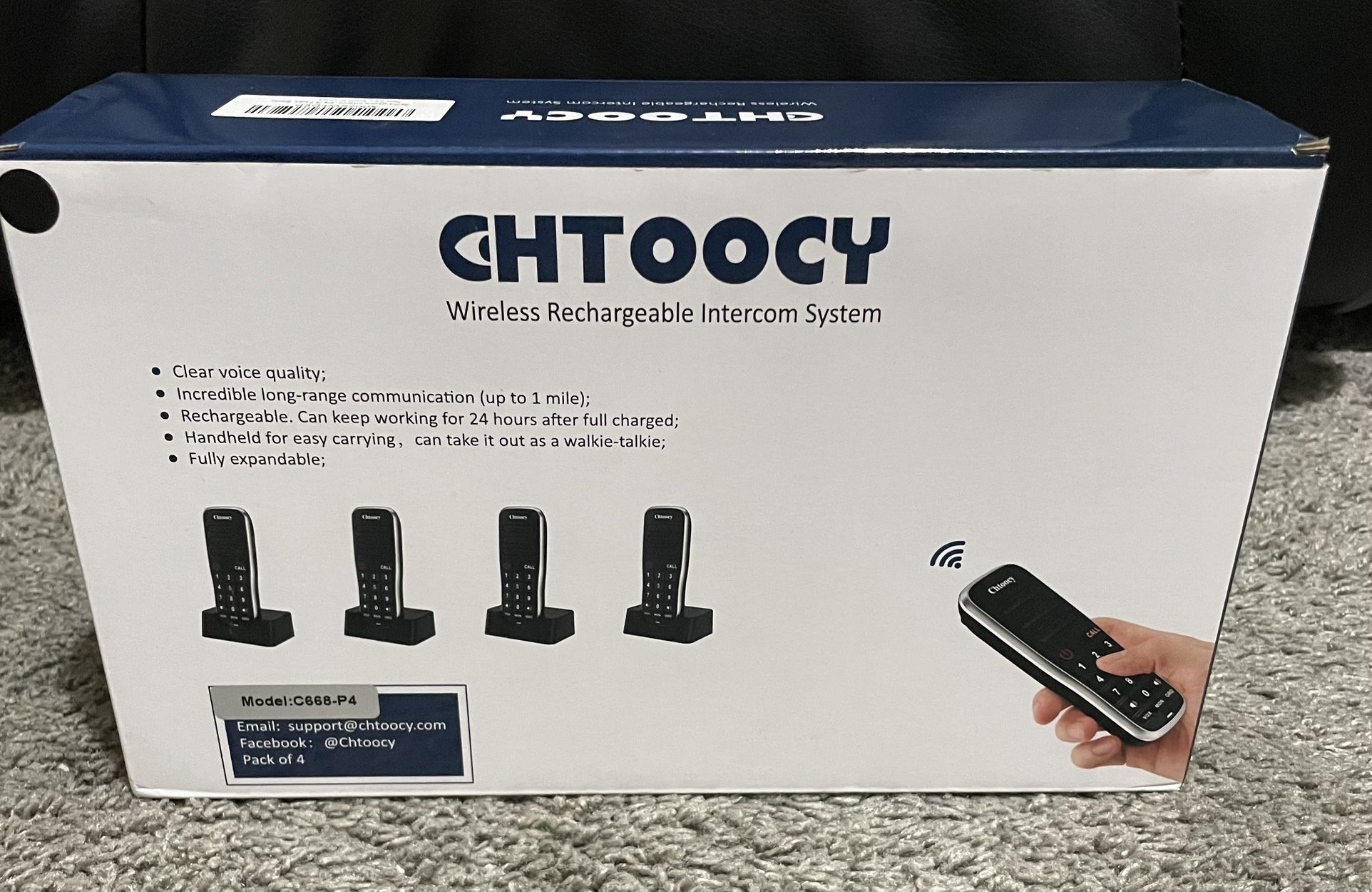 Chtoocy Wireless Rechargeable Intercom System (brand new)
