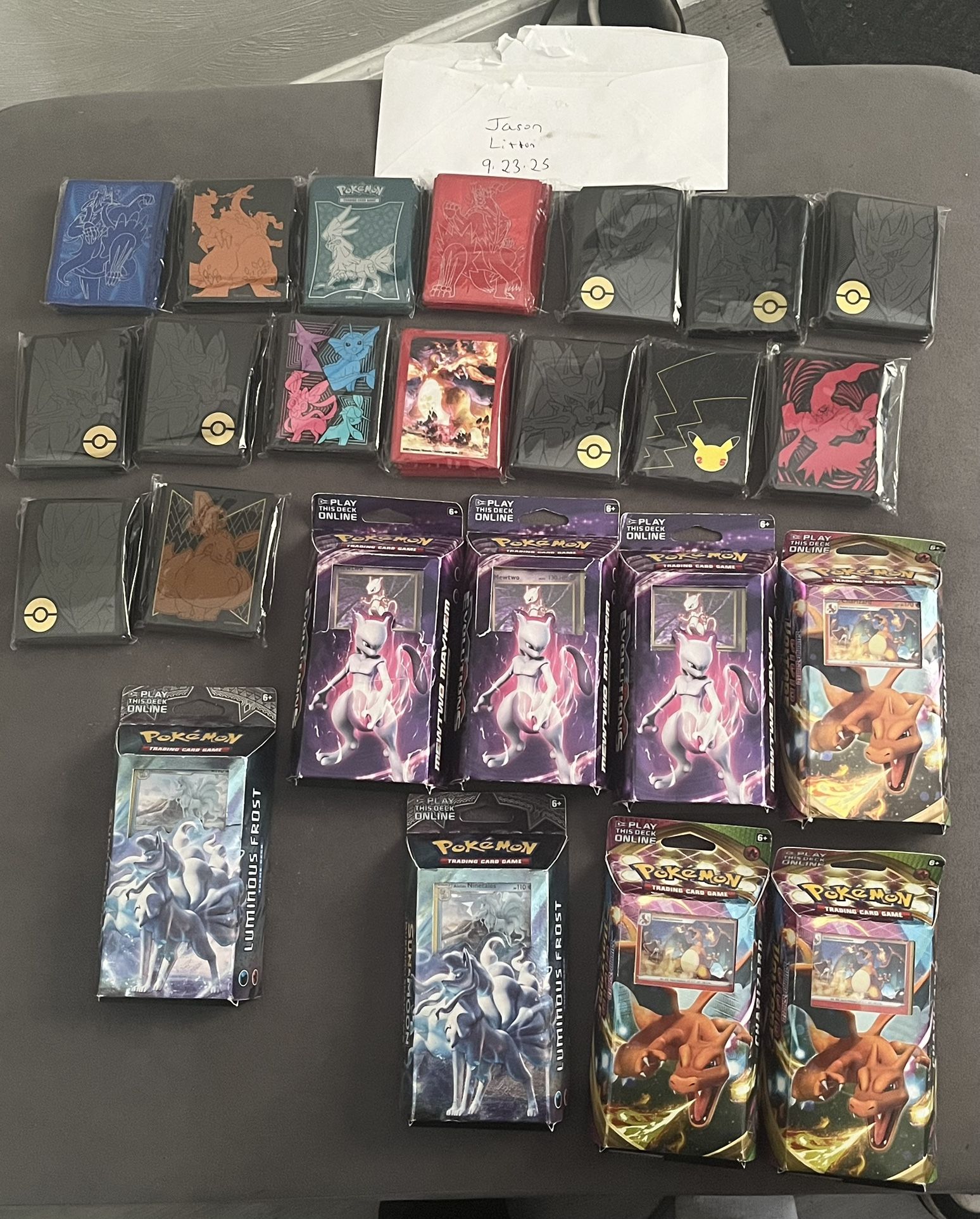 Pokemon sleeves and theme decks