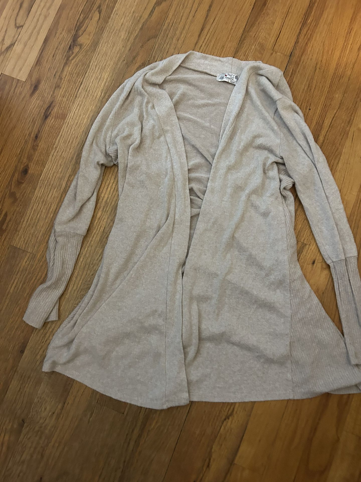 Beige long cardigan size large 