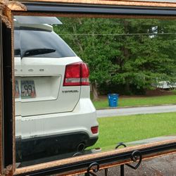 Metallic
Antique gold, And black Roasted orange framed mirror