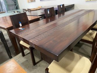 NATIVA Canyon Darkwood Natural Edge Dining Set - 6 chair