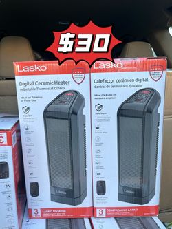 ❤️$30❤️ Lasko Digital Ceramic Tower Heater with Remote Control CT16670 15.75" 1500W Oscillating Digital Ceramic Tower Space Heater, Remote, Black  Pic