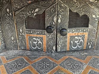 Beautiful Handcrafted Hindu Temple (Mandir) Shrine Cabinet with Drawer