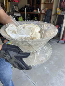 Vintage Glass Punch Bowl