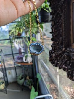Electroformed Geode / Druzy Agate / Crystal Necklace