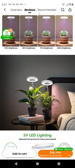 USB Full-spectrum Sun-mimicking Plant Growing Lights. Adjustable Height And Brightness. 5 For $20