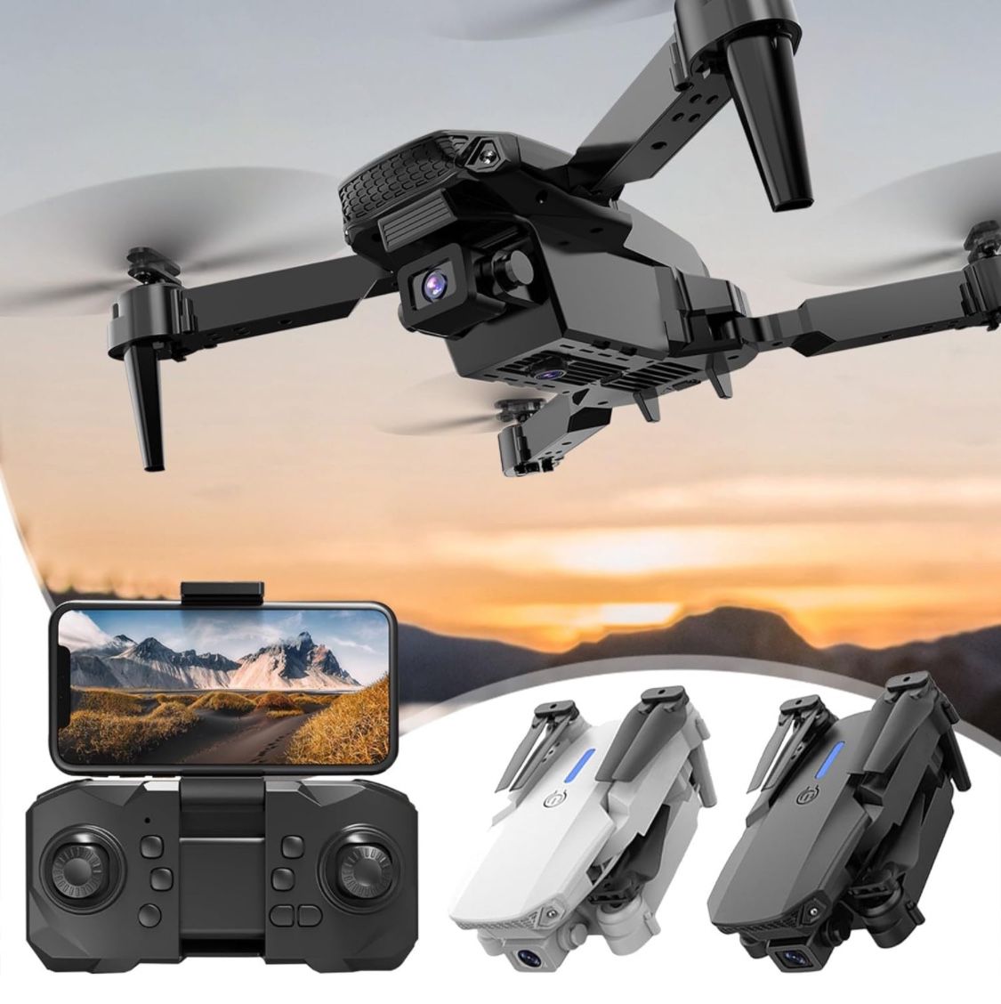 Foldable Mini Drone W/ Camera, 1080P HD Dual Camera FPV RC Quadcopter