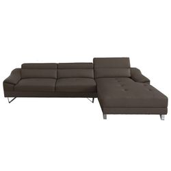 Brand New 117" x 69" Brown Faux Leather Sectional