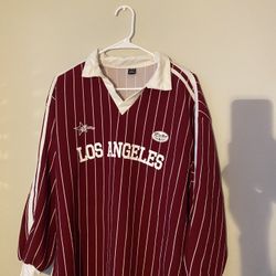 Burgundy And White Shirt 