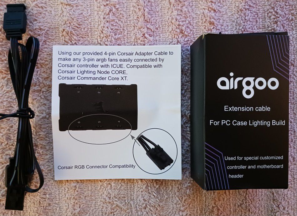 Airgoo Corsair Adapter For 3-Pin / 5v ARGB Devices Brand New In The Box 